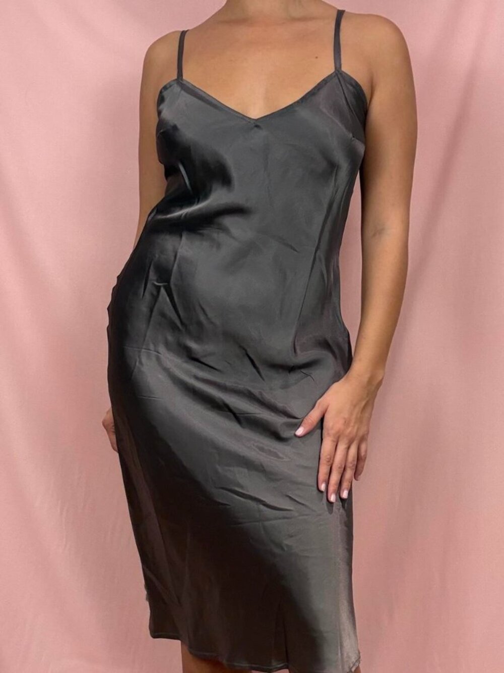 Vintage Satin Midi Dress